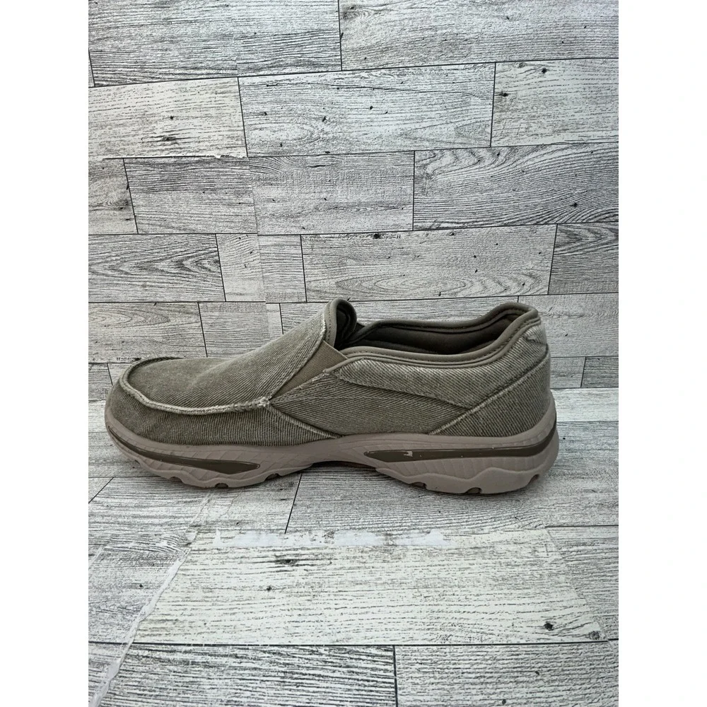 Skechers Shoes Tan Mens Sz 10 Relaxed Fit Air Cooled Memory Foam Slip On Comfort